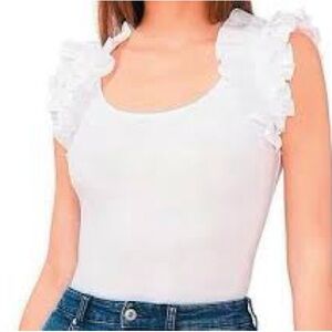 Chelsea & Violet White Ruffle Sleeve Blouse